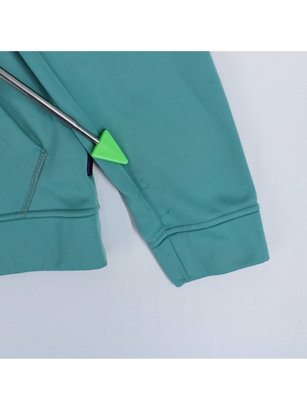 Patagonia Text Logo PolyCycle Hoodie Mens M Teal Pullover Fleece Sweatshirt - Picture 6 of 15